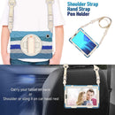 For Samsung Galaxy Tab A7 Lite T220 / T225 Silicone + PC Protective Case with Holder & Shoulder Strap(Colorful Blue)
