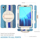 For Samsung Galaxy Tab A7 Lite T220 / T225 Silicone + PC Protective Case with Holder & Shoulder Strap(Colorful Blue)