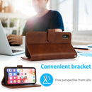 For iPhone X / XS Calf Texture 2 in 1 Detachable Magnetic Back Cover Horizontal Flip Leather Case with Holder & Card Slots & Wallet & Photo Frame(Brown)