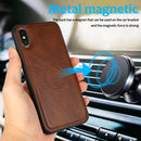 For iPhone X / XS Calf Texture 2 in 1 Detachable Magnetic Back Cover Horizontal Flip Leather Case with Holder & Card Slots & Wallet & Photo Frame(Brown)