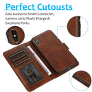 For iPhone X / XS Calf Texture 2 in 1 Detachable Magnetic Back Cover Horizontal Flip Leather Case with Holder & Card Slots & Wallet & Photo Frame(Brown)