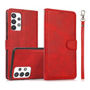 For Samsung Galaxy A32 Calf Texture 2 in 1 Detachable Magnetic Back Cover Horizontal Flip Leather Case with Holder & Card Slots & Wallet & Photo Frame(Red)