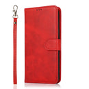 For Samsung Galaxy A32 Calf Texture 2 in 1 Detachable Magnetic Back Cover Horizontal Flip Leather Case with Holder & Card Slots & Wallet & Photo Frame(Red)