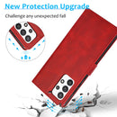 For Samsung Galaxy A32 Calf Texture 2 in 1 Detachable Magnetic Back Cover Horizontal Flip Leather Case with Holder & Card Slots & Wallet & Photo Frame(Red)