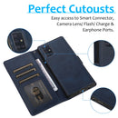 For Samsung Galaxy A51 5G Calf Texture 2 in 1 Detachable Magnetic Back Cover Horizontal Flip Leather Case with Holder & Card Slots & Wallet & Photo Frame(Blue)
