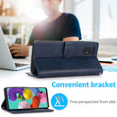 For Samsung Galaxy A51 5G Calf Texture 2 in 1 Detachable Magnetic Back Cover Horizontal Flip Leather Case with Holder & Card Slots & Wallet & Photo Frame(Blue)
