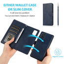 For Samsung Galaxy A51 5G Calf Texture 2 in 1 Detachable Magnetic Back Cover Horizontal Flip Leather Case with Holder & Card Slots & Wallet & Photo Frame(Blue)