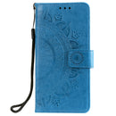For Motorola Moto G50 Totem Flower Embossed Horizontal Flip TPU + PU Leather Case with Holder & Card Slots & Wallet(Blue)