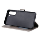 For Samsung Galaxy S21 FE Totem Flower Embossed Horizontal Flip TPU + PU Leather Case with Holder & Card Slots & Wallet(Grey)