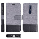 For Nokia 7.1 MUXMA MX102 Horizontal Flip Canvas Leather Case with Stand & Card Slot & Wallet Function(Black)