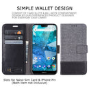 For Nokia 7.1 MUXMA MX102 Horizontal Flip Canvas Leather Case with Stand & Card Slot & Wallet Function(Black)