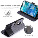 For Nokia 7.1 MUXMA MX102 Horizontal Flip Canvas Leather Case with Stand & Card Slot & Wallet Function(Black)