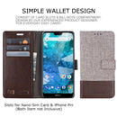 For Nokia 7.1 MUXMA MX102 Horizontal Flip Canvas Leather Case with Stand & Card Slot & Wallet Function(Brown)