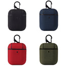 Business Cloth Earphone Protective Case with Hook For AirPods 1 / 2(Blue)