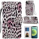 Painted Pattern Horizontal Flip Leather Case with Holder & Card Slots & Photo Frame For iPhone 12 Pro Max(Leopard)