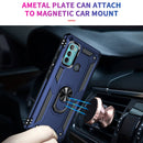 For Motorola Moto G60 / G40 Fusion Shockproof TPU + PC Protective Case with 360 Degree Rotating Holder(Blue)