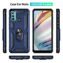 For Motorola Moto G60 / G40 Fusion Shockproof TPU + PC Protective Case with 360 Degree Rotating Holder(Blue)