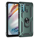 For Motorola Moto G60 / G40 Fusion Shockproof TPU + PC Protective Case with 360 Degree Rotating Holder(Dark Green)
