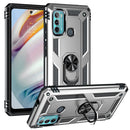 For Motorola Moto G60 / G40 Fusion Shockproof TPU + PC Protective Case with 360 Degree Rotating Holder(Silver)
