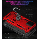 Shockproof TPU + PC Protective Case with 360 Degree Rotating Holder For iPhone 13(Red)