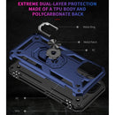 Shockproof TPU + PC Protective Case with 360 Degree Rotating Holder For iPhone 13(Blue)