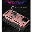 Shockproof TPU + PC Protective Case with 360 Degree Rotating Holder For iPhone 13(Rose Gold)