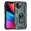 Shockproof TPU + PC Protective Case with 360 Degree Rotating Holder For iPhone 13(Dark Green)
