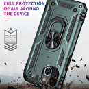 Shockproof TPU + PC Protective Case with 360 Degree Rotating Holder For iPhone 13(Dark Green)