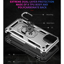 Shockproof TPU + PC Protective Case with 360 Degree Rotating Holder For iPhone 13(Silver)