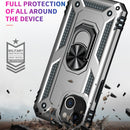 Shockproof TPU + PC Protective Case with 360 Degree Rotating Holder For iPhone 13(Silver)