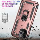 Shockproof TPU + PC Protective Case with 360 Degree Rotating Holder For iPhone 13 Pro Max(Rose Gold)