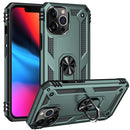 Shockproof TPU + PC Protective Case with 360 Degree Rotating Holder For iPhone 13 Pro Max(Dark Green)
