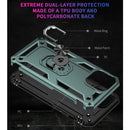 Shockproof TPU + PC Protective Case with 360 Degree Rotating Holder For iPhone 13 Pro Max(Dark Green)