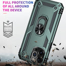 Shockproof TPU + PC Protective Case with 360 Degree Rotating Holder For iPhone 13 Pro Max(Dark Green)