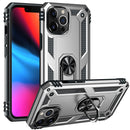 Shockproof TPU + PC Protective Case with 360 Degree Rotating Holder For iPhone 13 Pro Max(Silver)