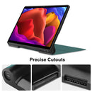 For Lenovo Yoga Pad Pro 13 inch YF K606F Custer Texture Horizontal Flip PU Leather Case with Holder(Dark Green)