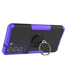 For Samsung Galaxy S21 FE Machine Armor Bear Shockproof PC + TPU Protective Case with Ring Holder(Purple)