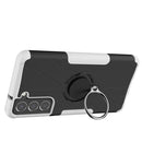 For Samsung Galaxy S21 FE Machine Armor Bear Shockproof PC + TPU Protective Case with Ring Holder(White)