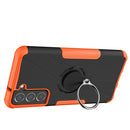 For Samsung Galaxy S21 FE Machine Armor Bear Shockproof PC + TPU Protective Case with Ring Holder(Orange)