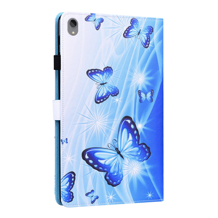 For Lenovo Tab P11 TB-J606F Animal Pattern Horizontal Flip Leather Case with Holder & Card Slots & Photo Frame(Blue Butterfly)