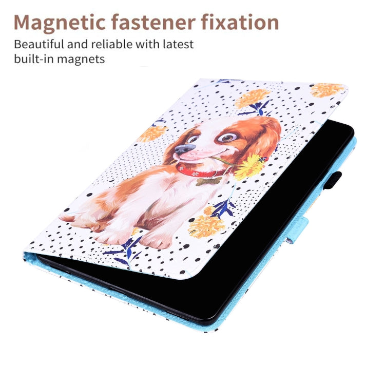 For Lenovo Tab P11 TB-J606F Animal Pattern Horizontal Flip Leather Case with Holder & Card Slots & Photo Frame(Little Flower Dog)