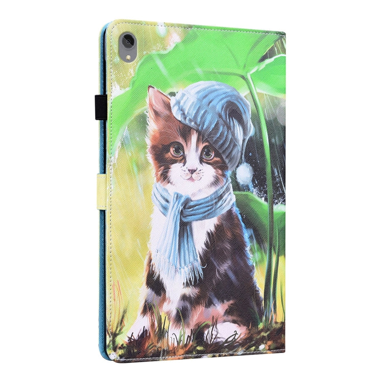 For Lenovo Tab P11 TB-J606F Animal Pattern Horizontal Flip Leather Case with Holder & Card Slots & Photo Frame(Bib Kitten)