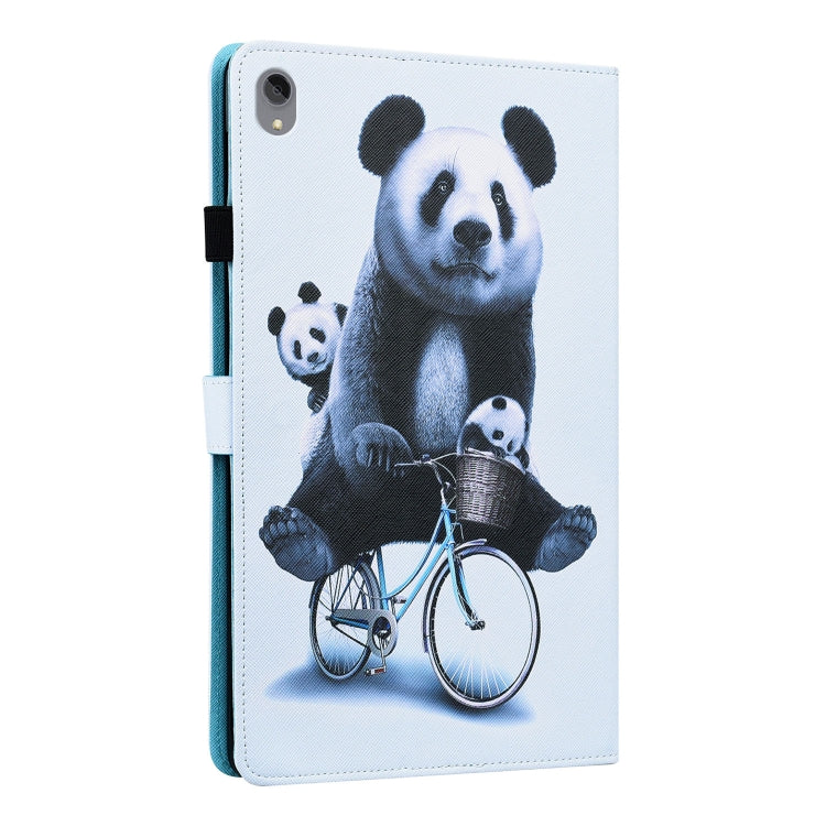 For Lenovo Tab P11 TB-J606F Animal Pattern Horizontal Flip Leather Case with Holder & Card Slots & Photo Frame(Cycling Panda)