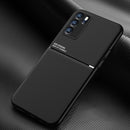 For OPPO Reno6 Pro 5G Classic Tilt Strip Grain Magnetic Shockproof PC + TPU Case(Black)