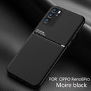 For OPPO Reno6 Pro 5G Classic Tilt Strip Grain Magnetic Shockproof PC + TPU Case(Black)