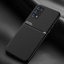 For OPPO Reno6 Pro+ 5G Classic Tilt Strip Grain Magnetic Shockproof PC + TPU Case(Black)