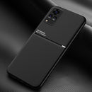 For vivo V21 Classic Tilt Strip Grain Magnetic Shockproof PC + TPU Case(Black)