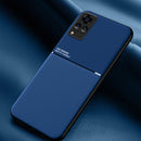 For vivo V21 Classic Tilt Strip Grain Magnetic Shockproof PC + TPU Case(Blue)