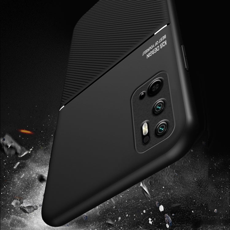 For Xiaomi Redmi Note 10 Pro Classic Tilt Strip Grain Magnetic Shockproof PC + TPU Case(Dark Green)