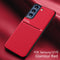 For Samsung Galaxy S21 FE Classic Tilt Strip Grain Magnetic Shockproof PC + TPU Case(Red)